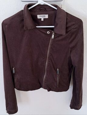 Charlotte Russe Women's Dark Brown Moto Jacket